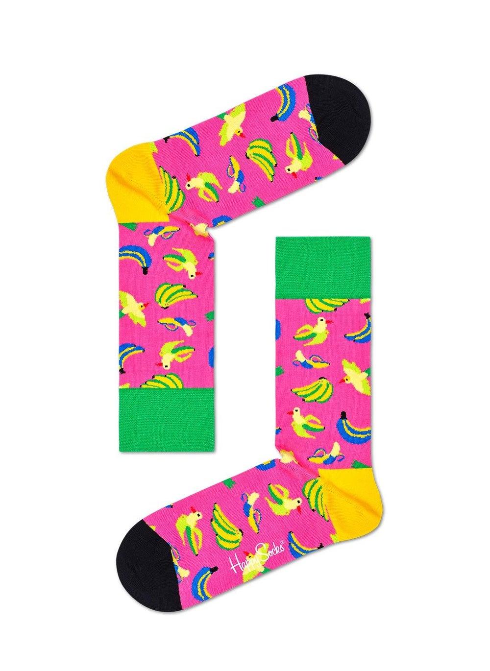 Banana Bird Multicolour Cotton Printed Sock - Image 1