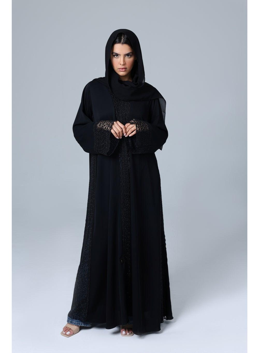 Crystal Lace Design Abaya – Elegant Modest Lace Dress - Image 1