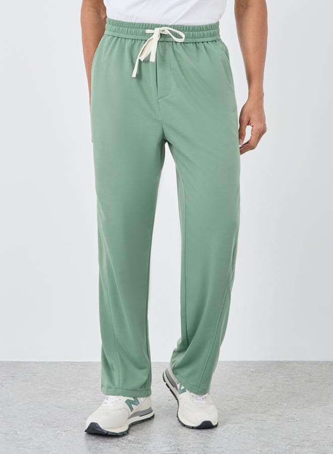 Olive Panel Detail Oversized Jogger Pants - Image 1