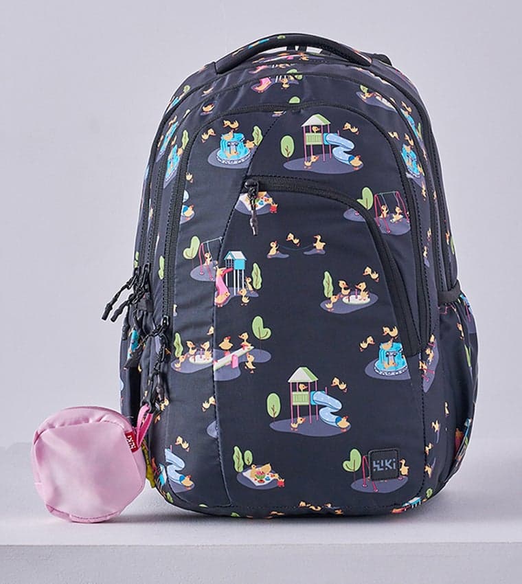 Wiki Girl 3 Ducks Black Multi-Compartment Backpack - Image 1