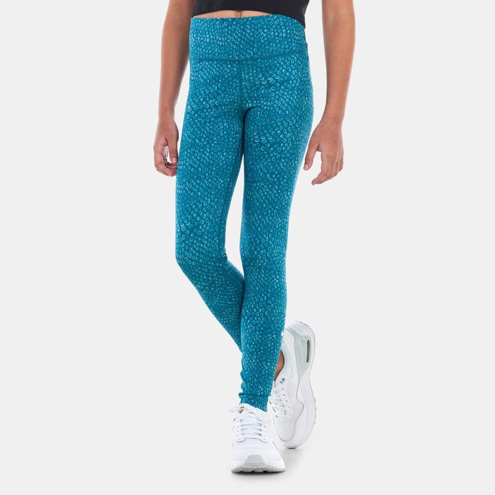 Girls Dri-FIT Training Leggings Teal Animal Print - Image 1