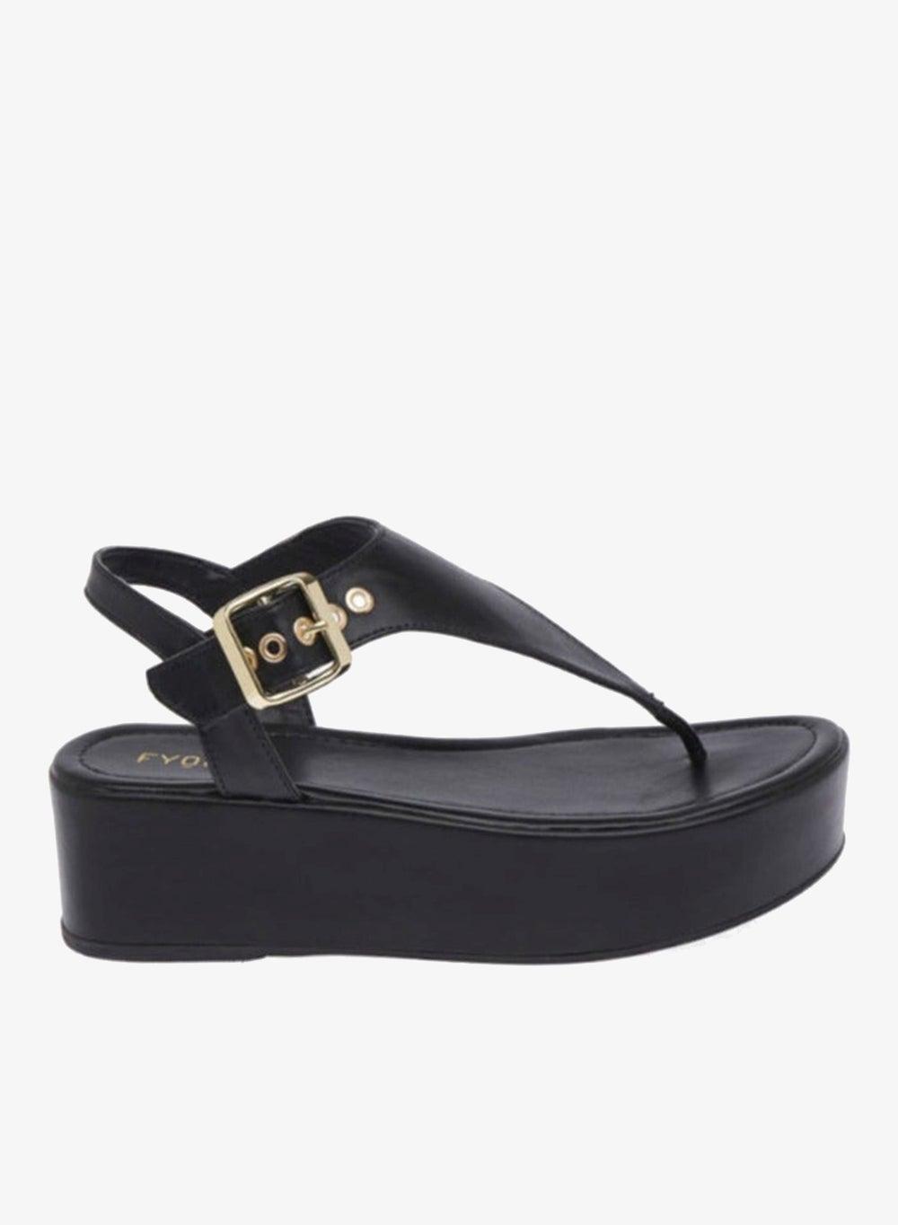 BDV 117 Black Wedge Sandals Classic Comfort - Image 1