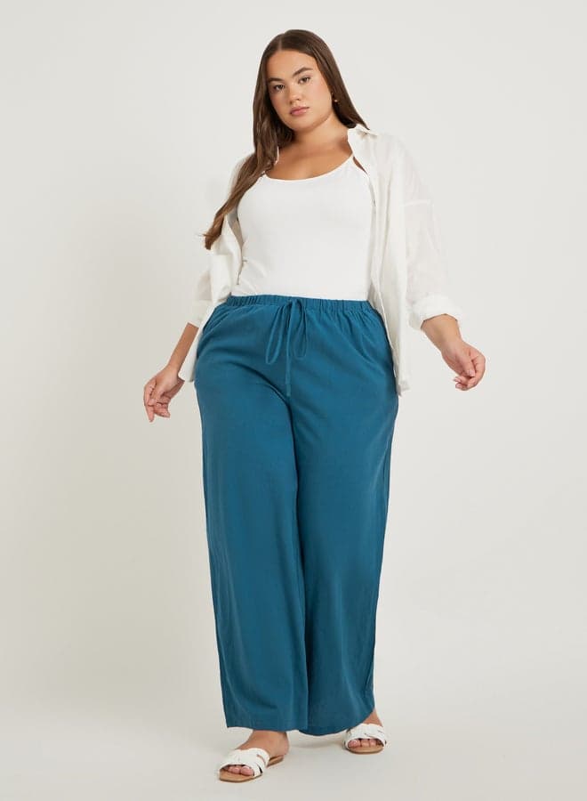 Teal High-Rise Wide Leg Trousers 7012605403 - Image 1
