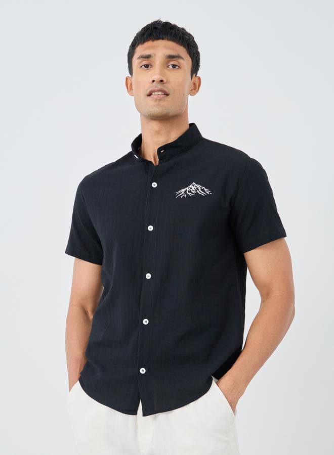 Take Two Graphic Print Polo Shirt Black - Image 1