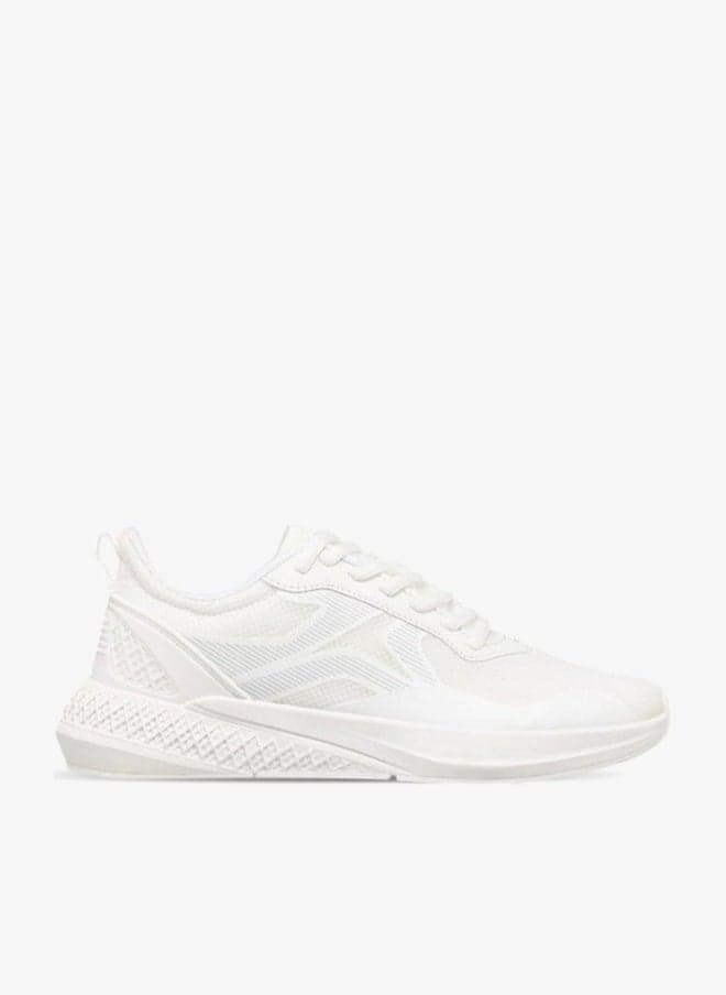 White Panelled Lace-Up Sports Shoes H220141W - Image 1