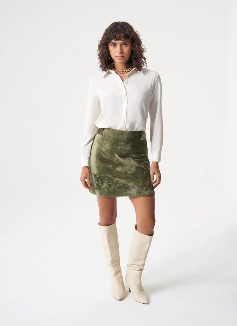 Suuet Texture Mini Skirt in Green - Image 1