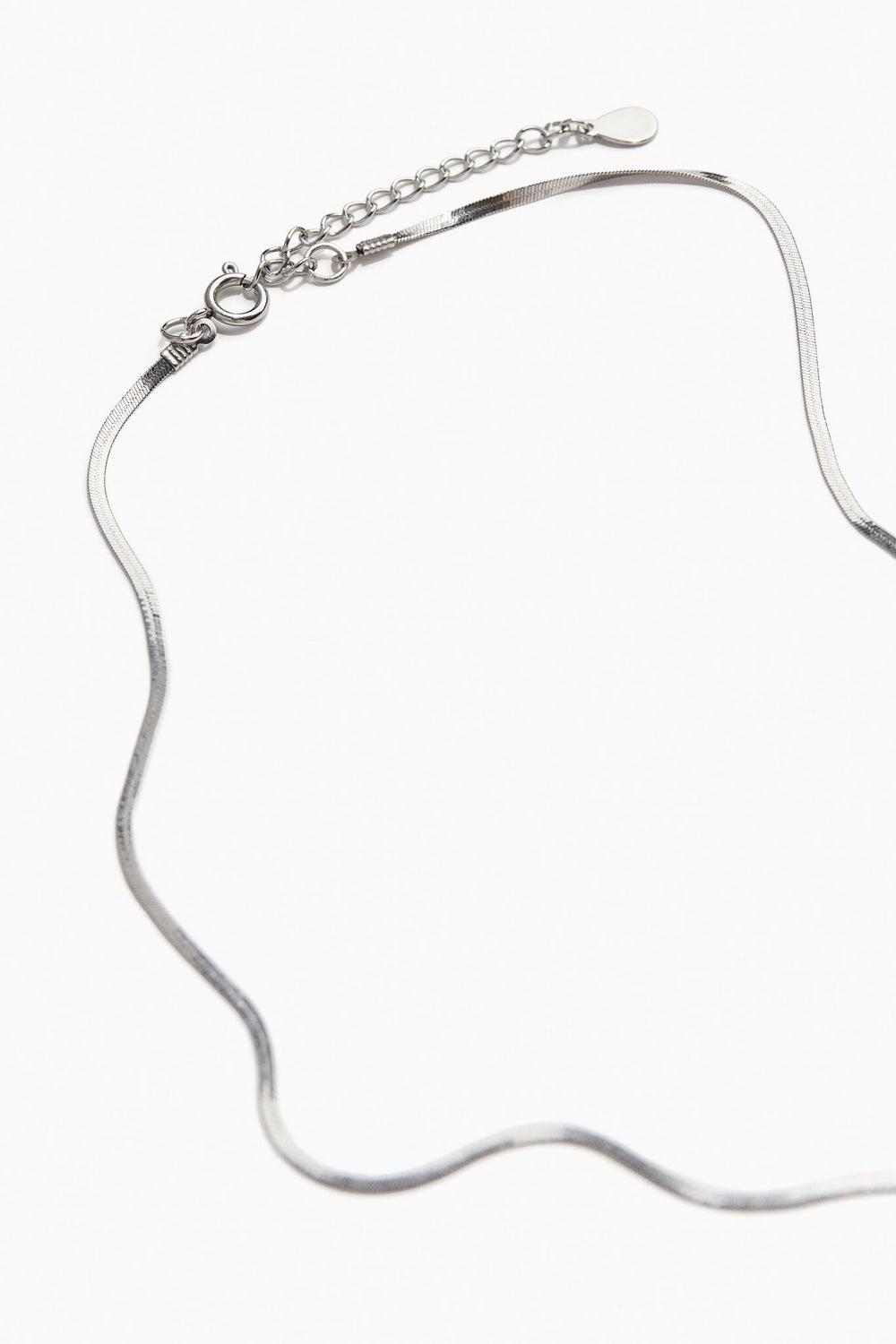 Herringbone Stainless Steel Necklace – Adjustable Clasp - Image 1
