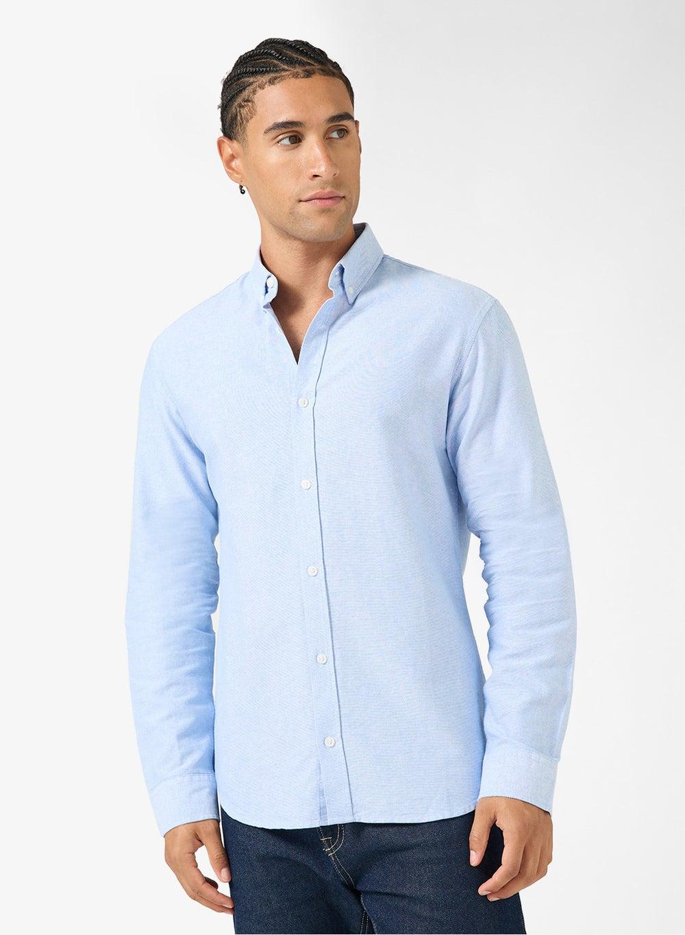 JREBOSCAR Cashmere Blue Button-Down Shirt - Image 1