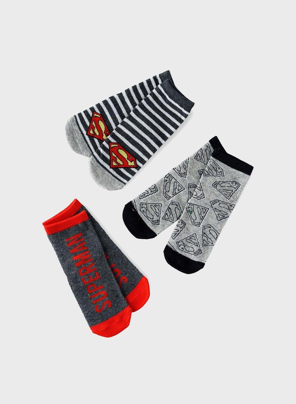 Superman Kids 3 Pack Crew Socks Set - Image 1