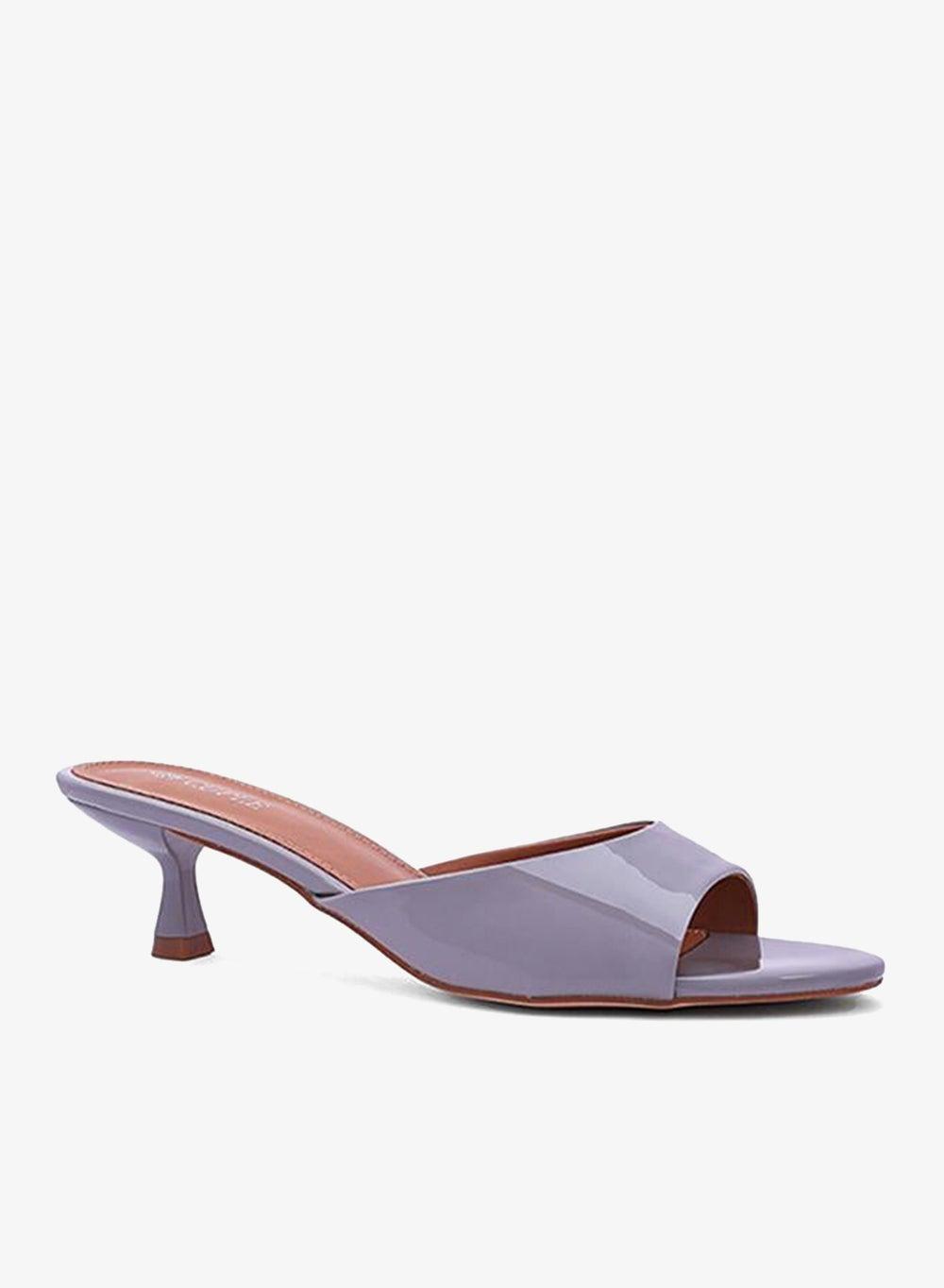 Chic Light Grey Heel Mules Slip-On Elegance - Image 1
