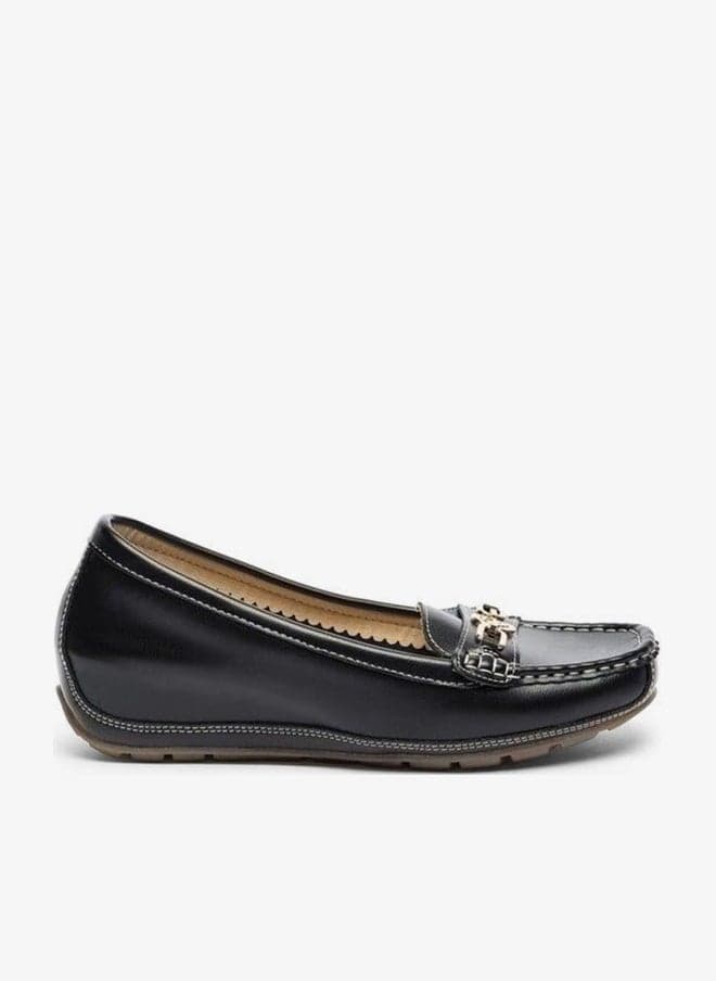 Black Metal Accent Wedge Loafers Bzx26942 11 - Image 1