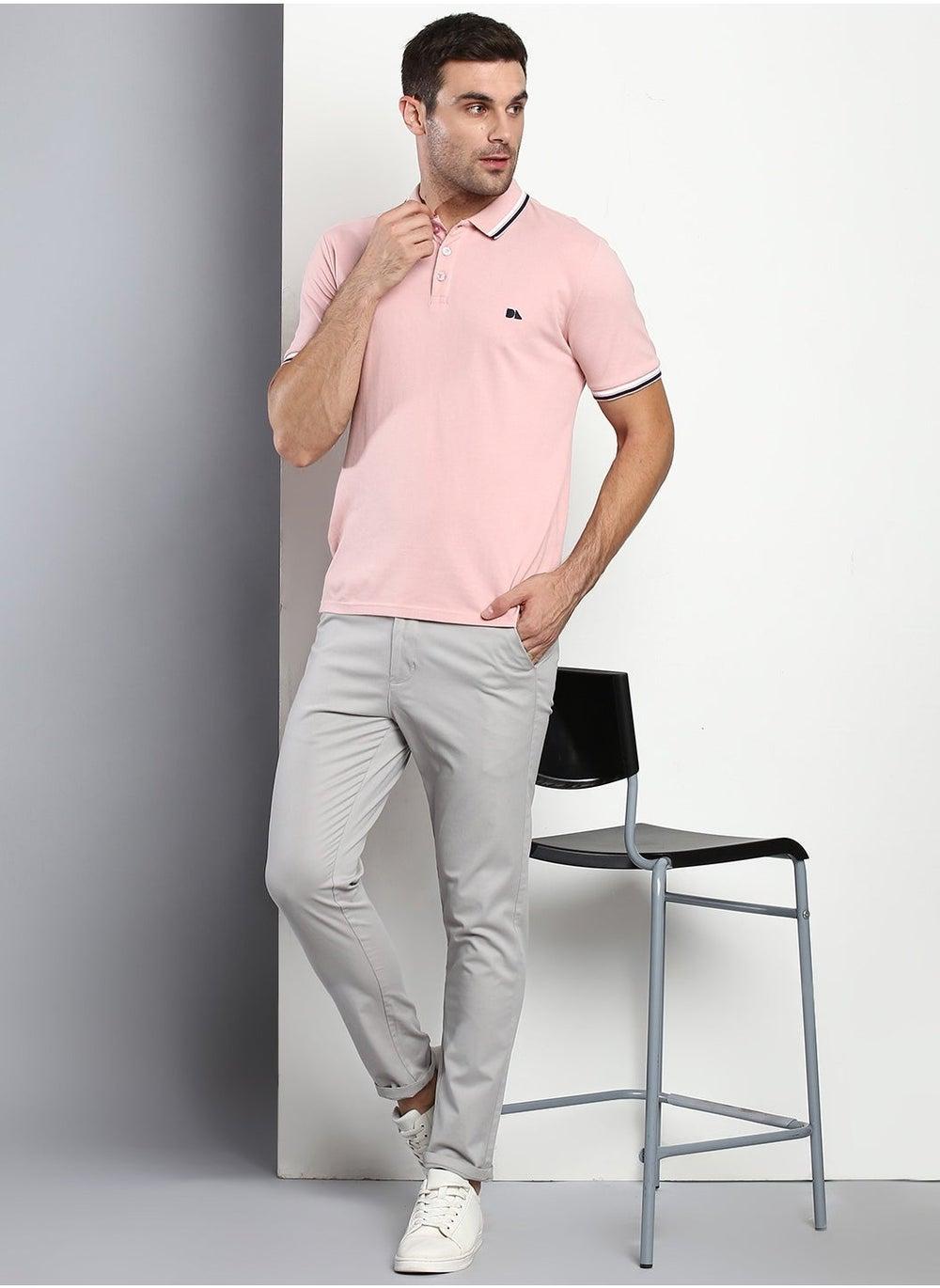 Light Grey Tapered Fit Cotton Chino for Men - Image 1