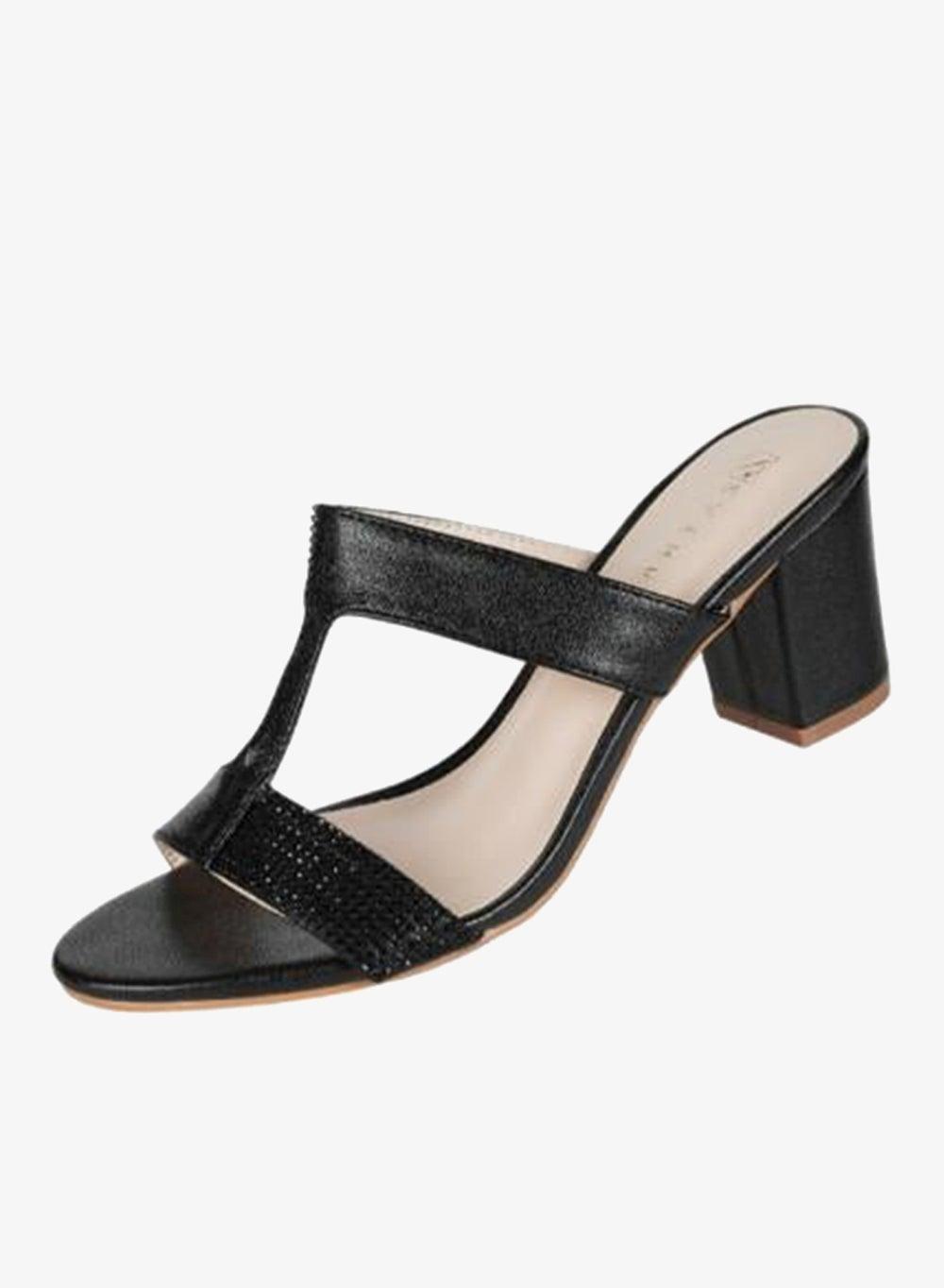 Zayna 2G5957-523 Black Block Heel Evening Sandals - Image 1