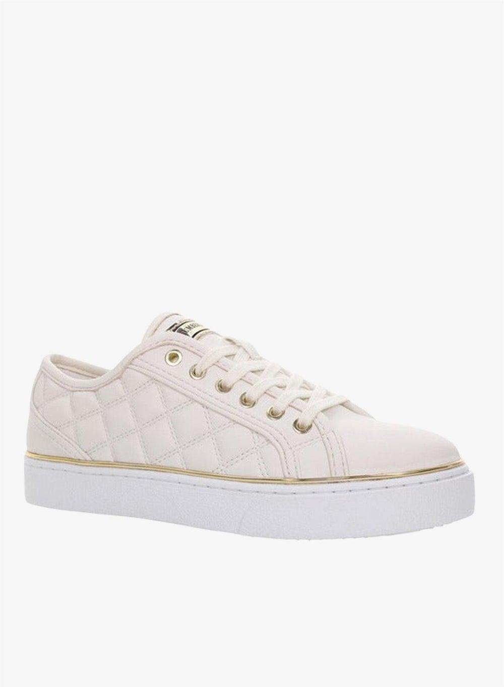 SAFIYA Quilted White Low-Top Sneakers Yl Sxgag01 - Image 1