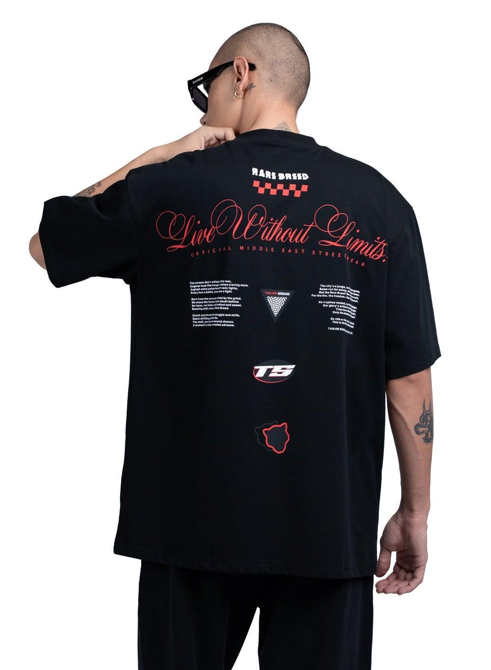 TS Racing Graphic T-Shirt Black Oversized Fit - Image 1