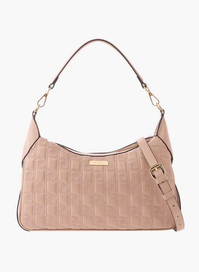 Quilted Pink Shoulder Bag Mtc C73678 Zip Closure - Image 1