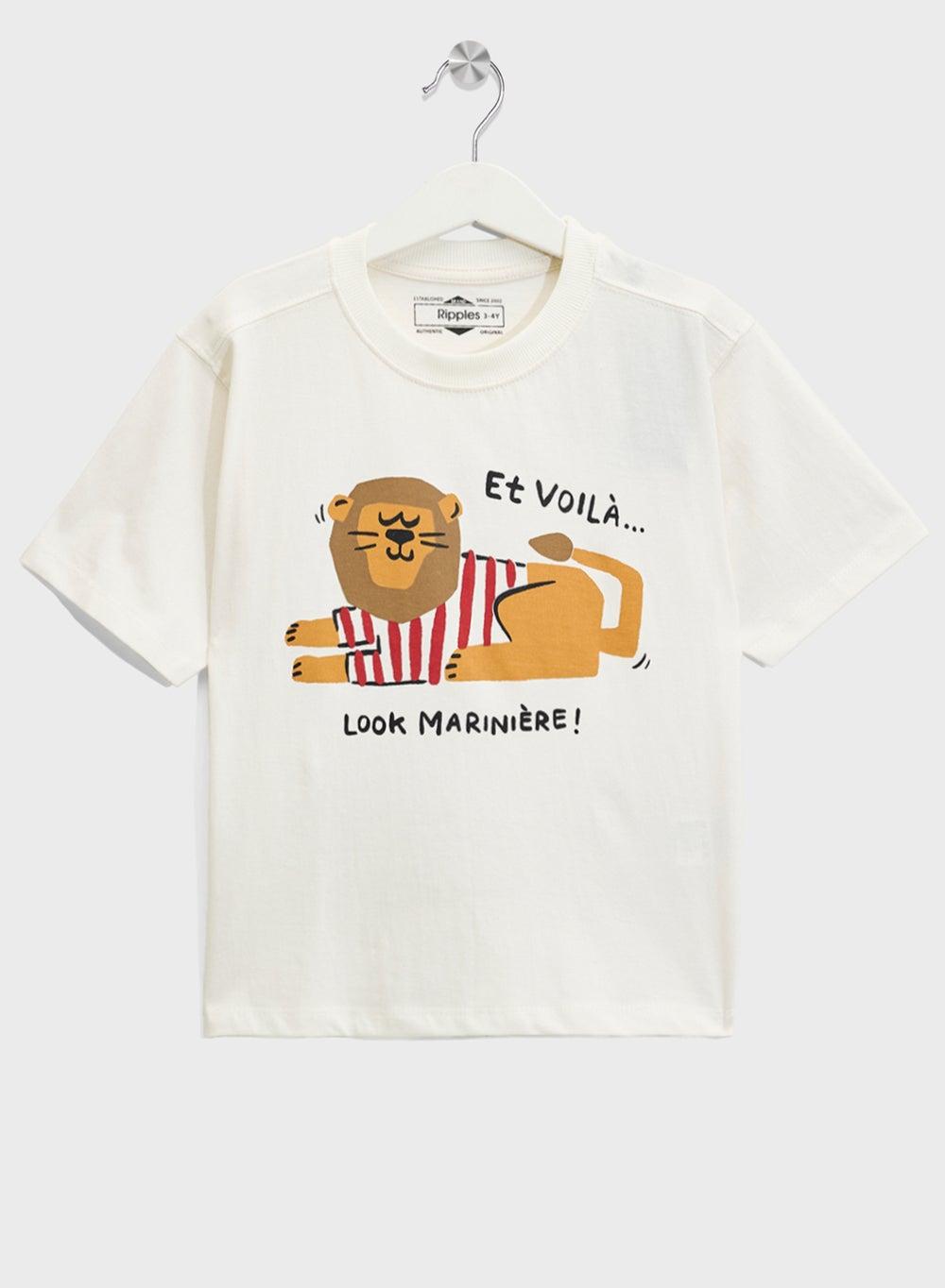 Boys Drop Shoulder Printed Cotton Oversized T-Shirt - Image 1