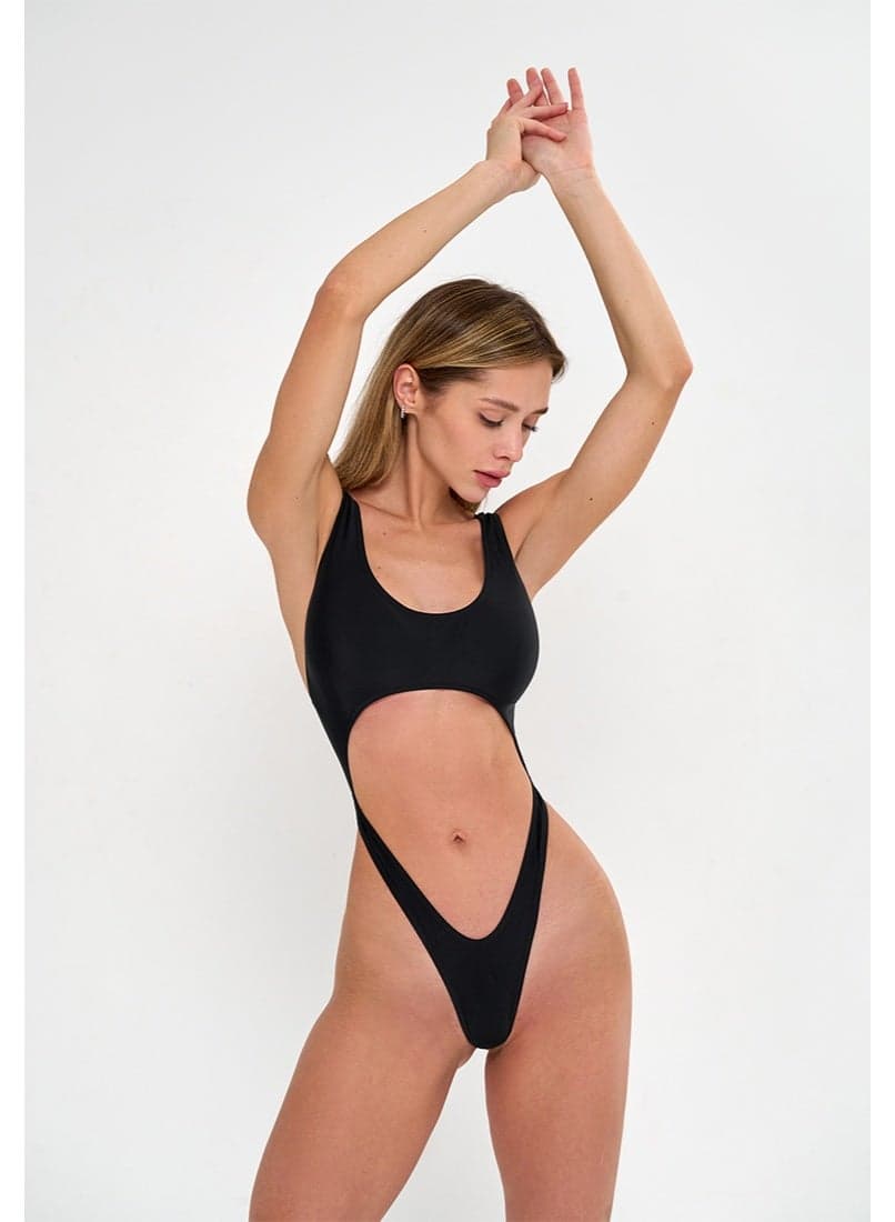 Bona Fide Bonabombita Black Cut-Out Monokini Swimsuit - Image 1