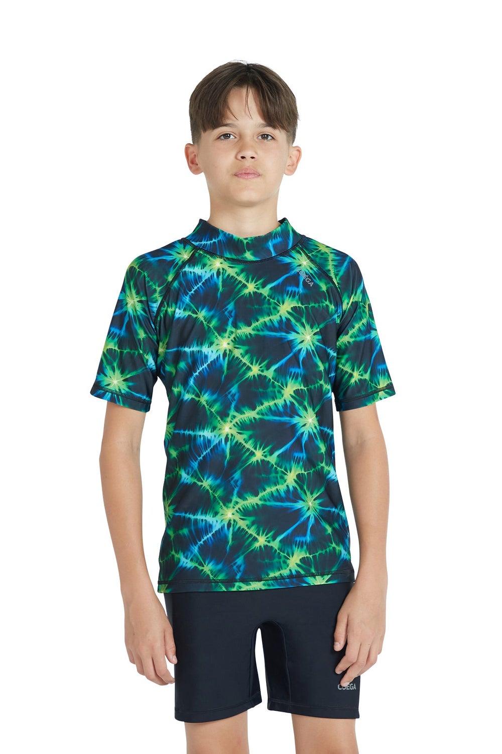 COEGA Boys Two-Piece Swimsuit Nero Green Tie Dye - Image 1