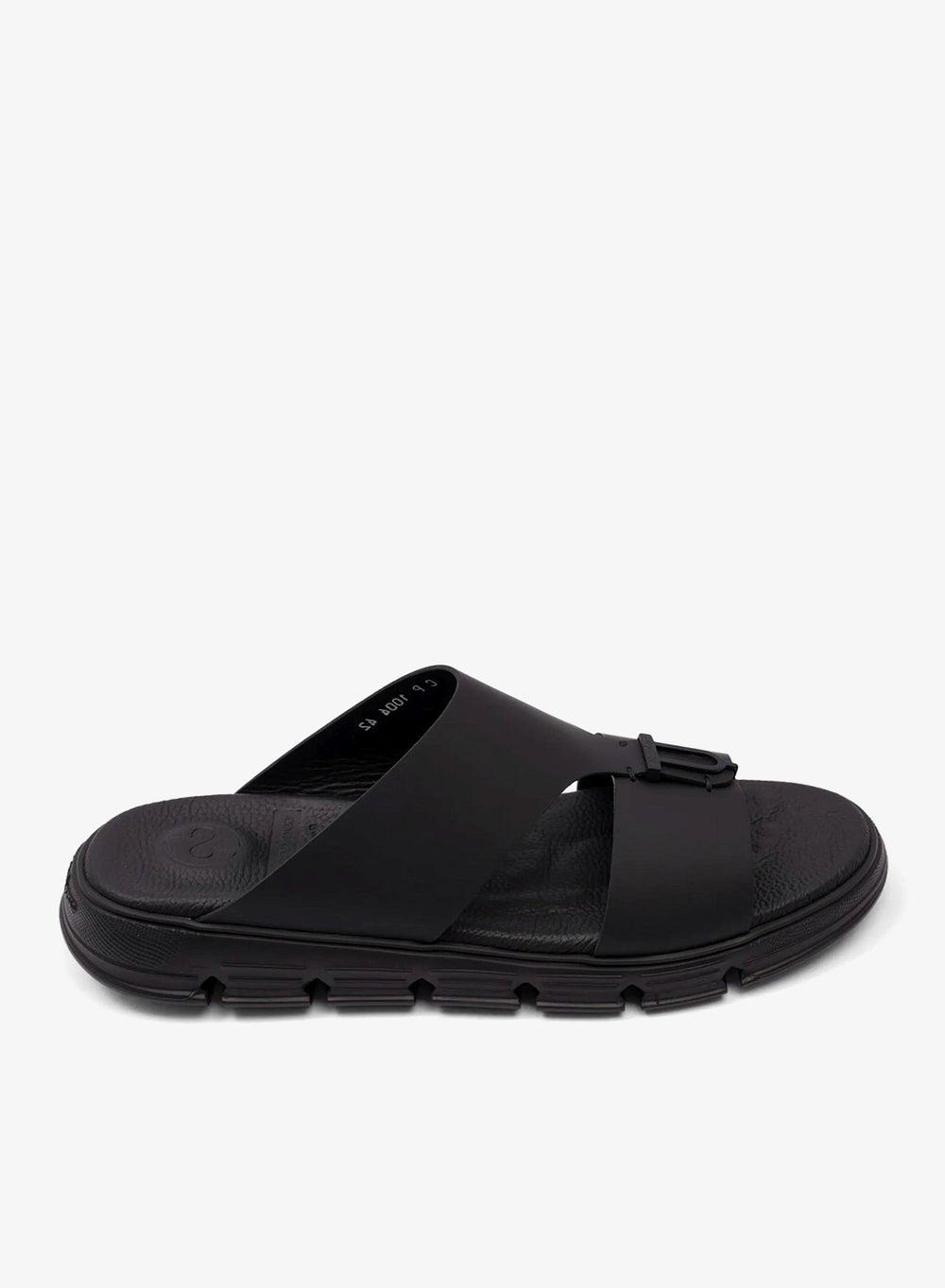 Comfort Plus Elegant Trim Matte Leather Sandals Black - Image 1