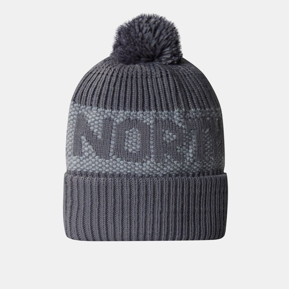 Retro Cabin Beanie – Recycled Knit Pom Hat - Image 1