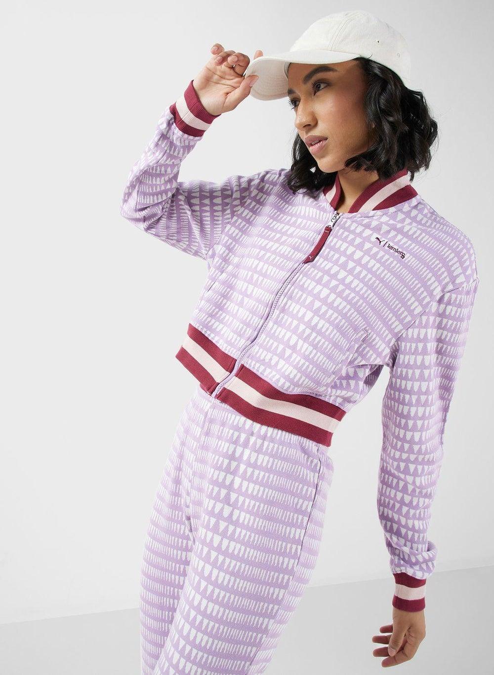 PUMA x Lemlem Logo Jacquard Crop Jacket 52501425 - Image 1