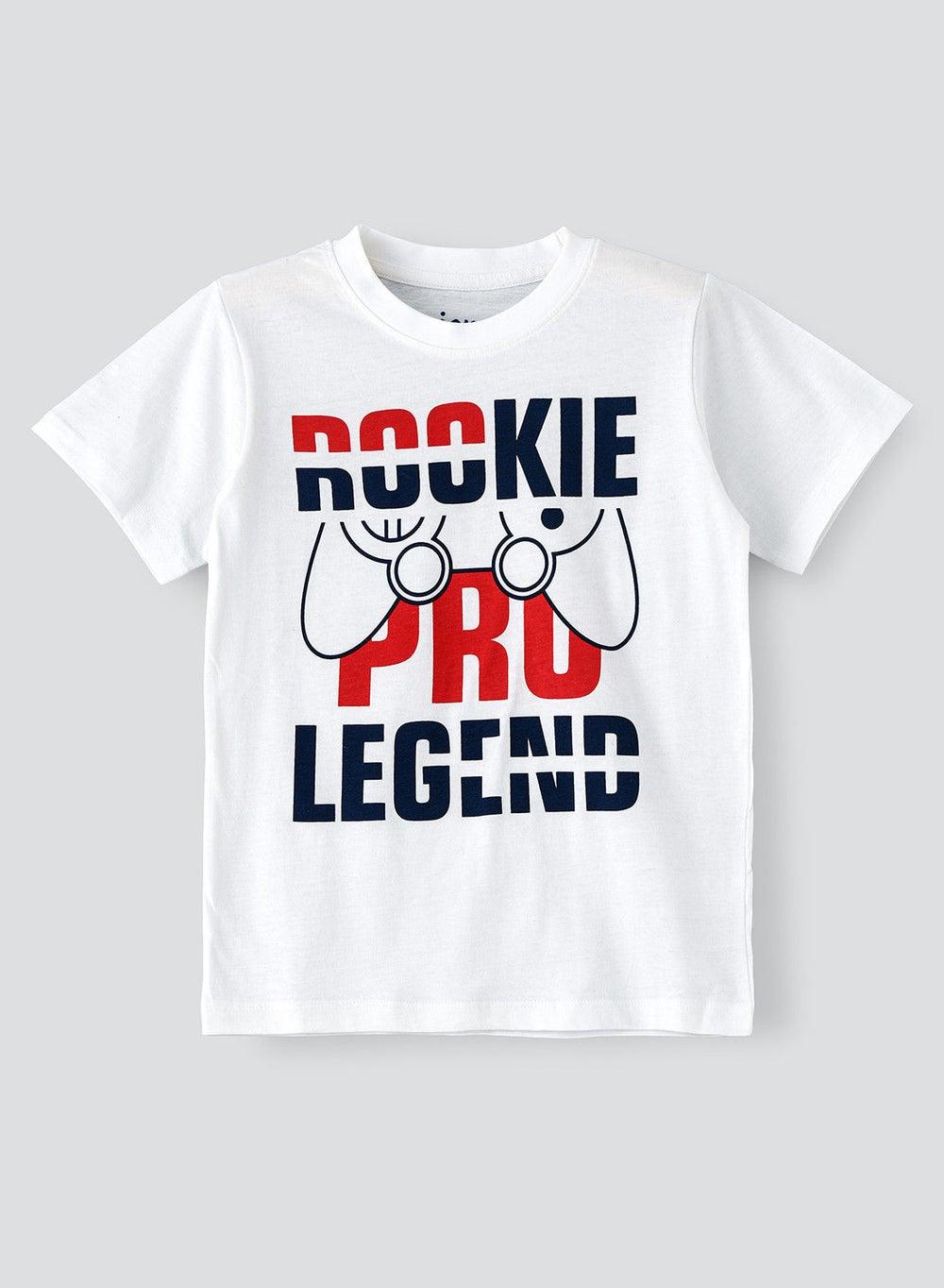 Boys White Graphic Tee Asgttnb W205 Round Neck - Image 1