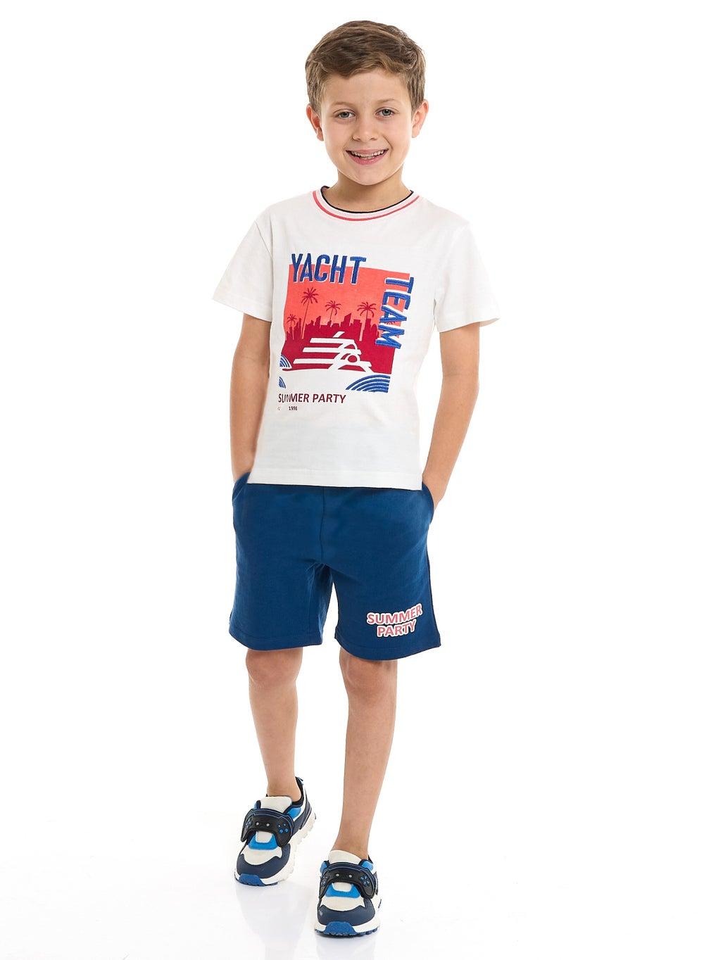 Victor & Jane Boys Cotton Tee & Shorts Set - Image 1