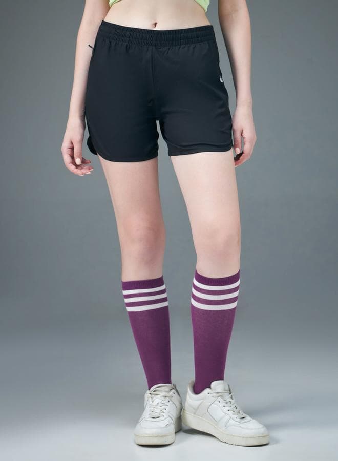 Technosport Mid Rise Stretch Shorts Black - Image 1