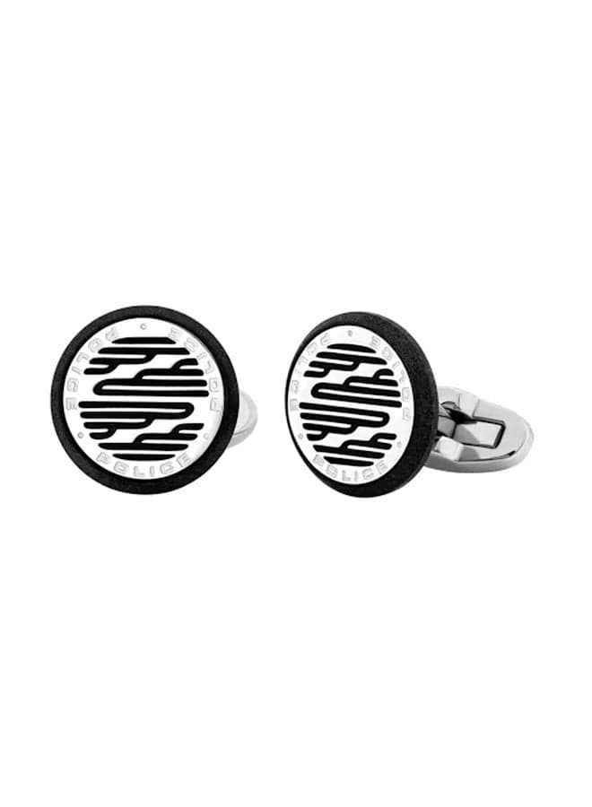 Tamul Silver Black Stainless Steel Men's Cufflinks - Image 1