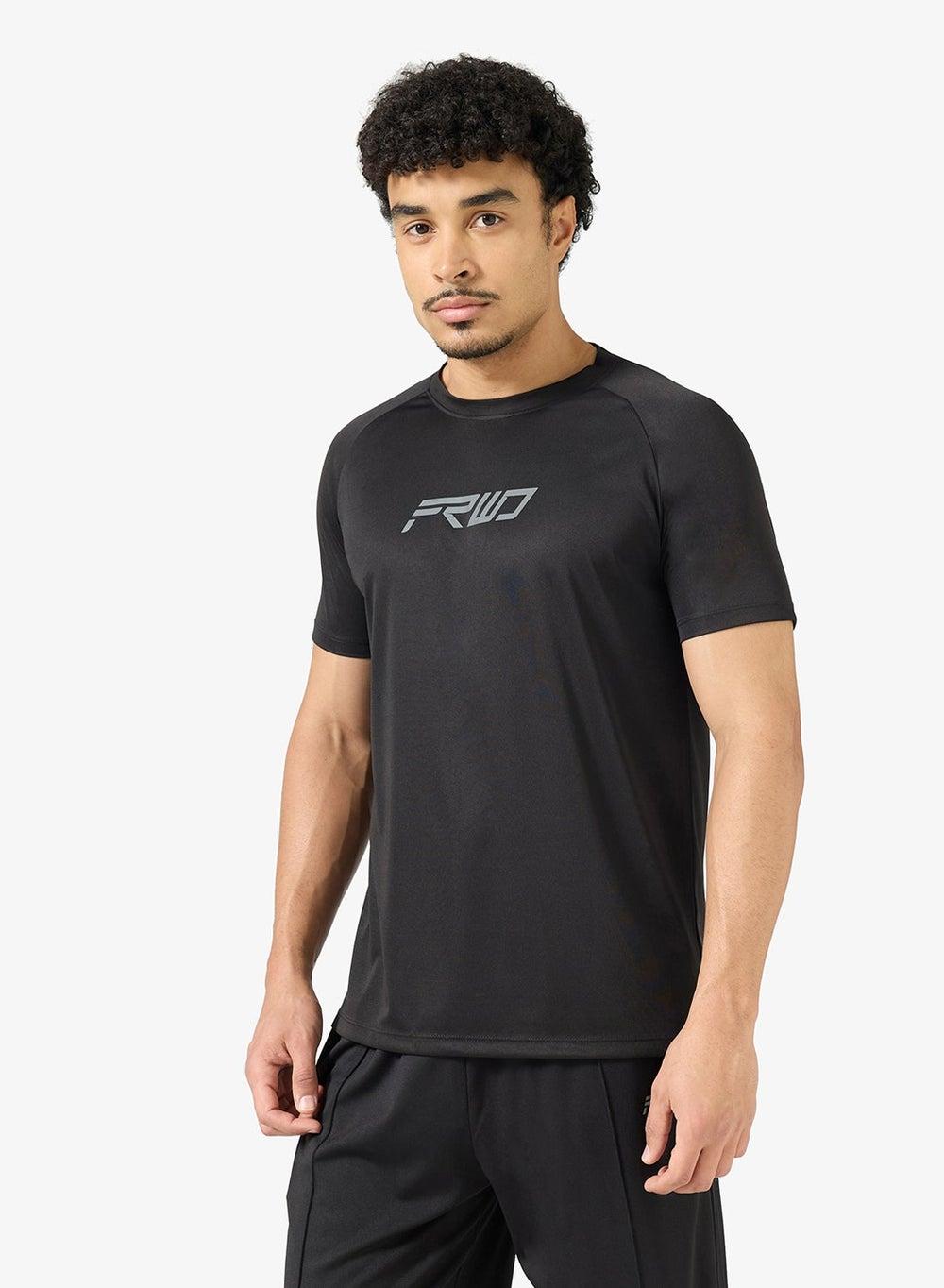 Zopts301 Black Training Activewear T-Shirt for Men - Image 1