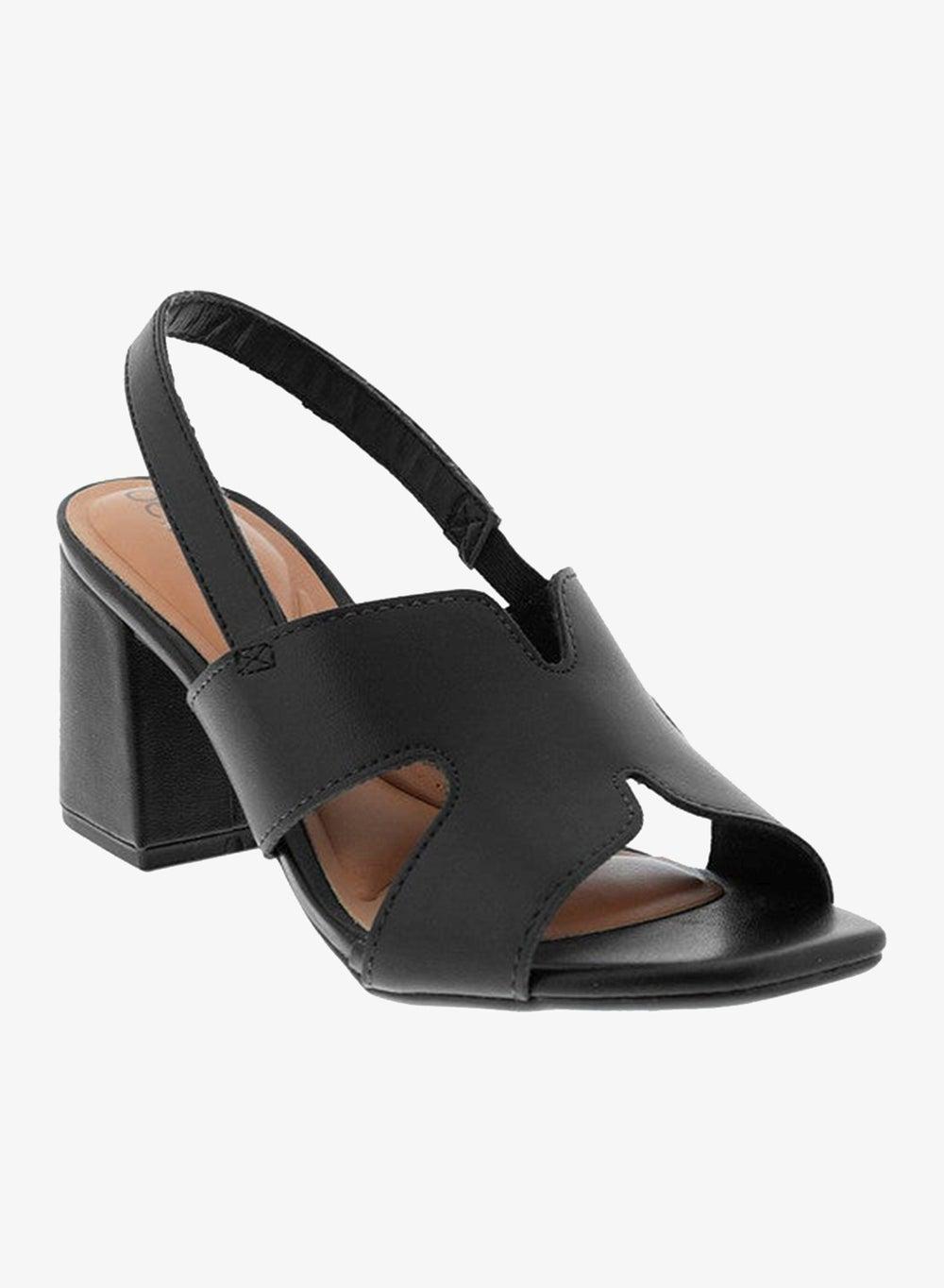 Black Slingback High Heel Sandals with Square Toe - Image 1