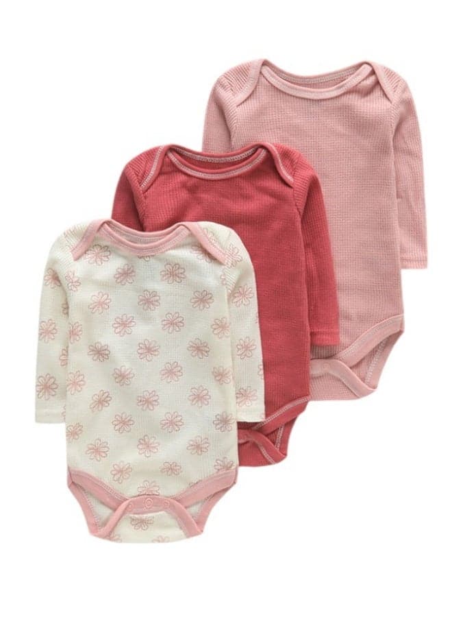 Bambimici 3-Pack Floral Long Sleeve Baby Bodysuits - Image 1