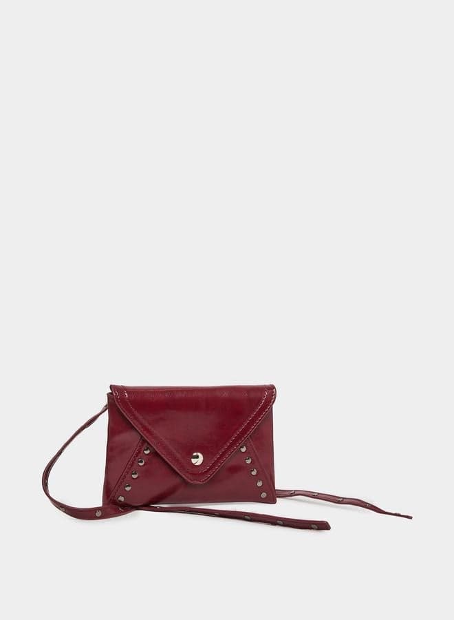 Styli Red Studded Crossbody Clutch Bag - Image 1