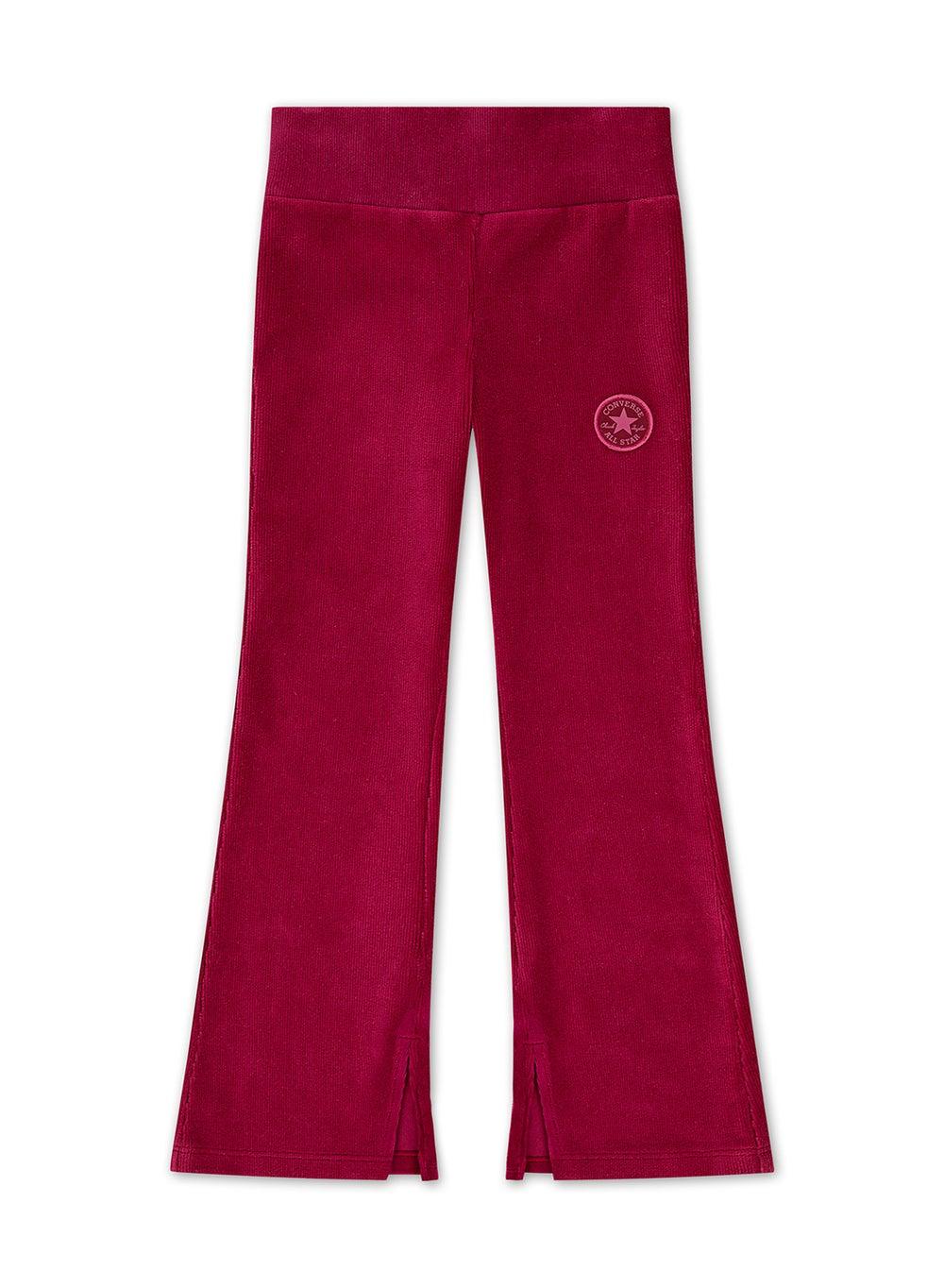 Girls Ribbed Velour Flared Leggings 3Ch412 Rau - Image 1