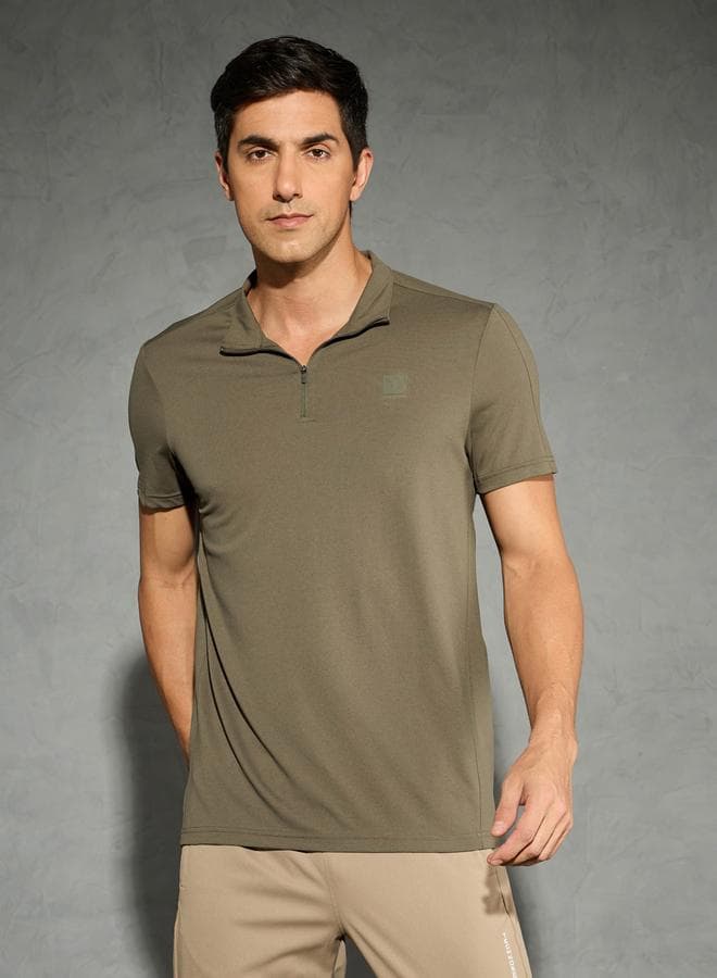 Technosport Solid Stretch Polo T-Shirt Slim Fit - Image 1