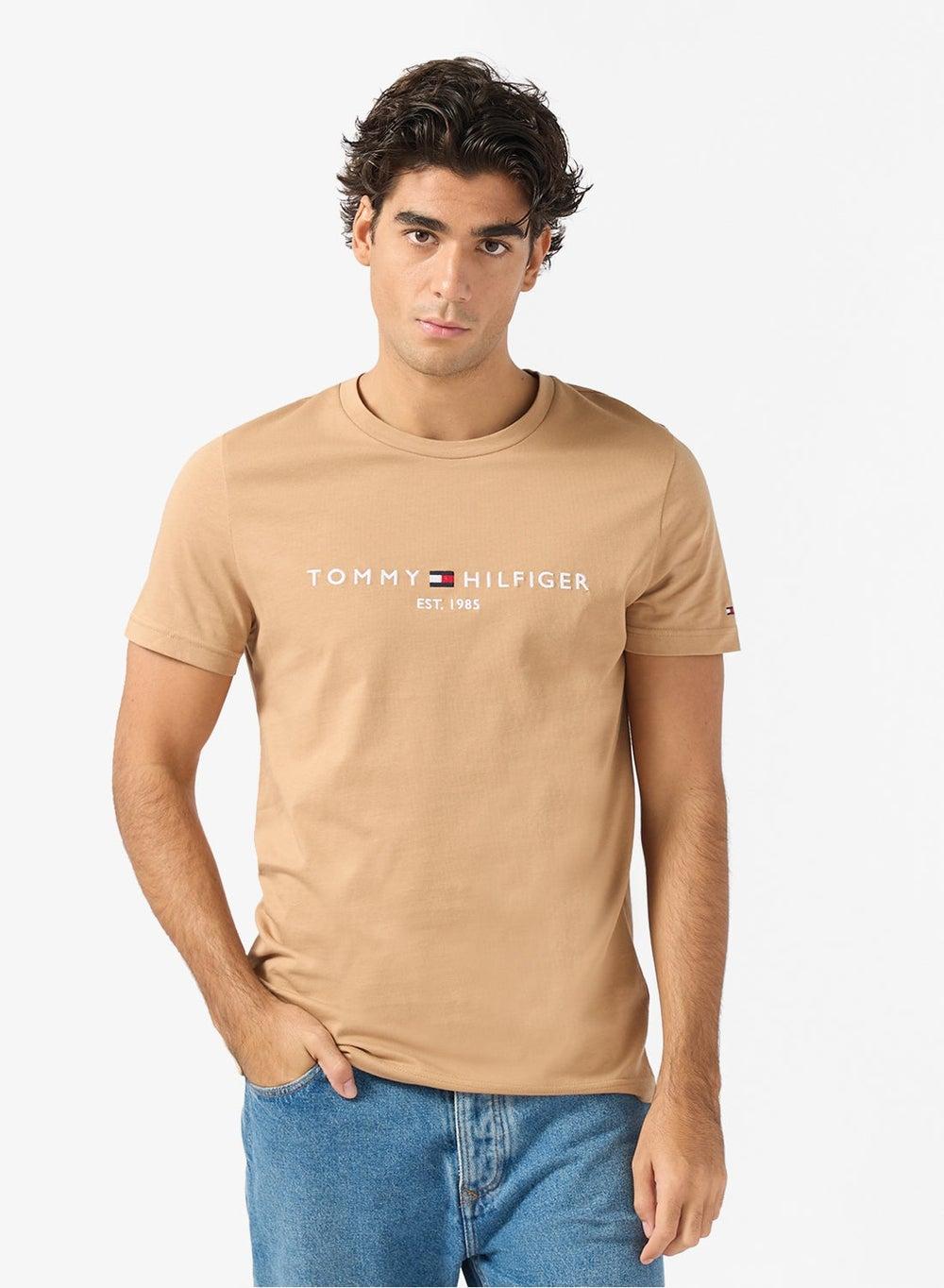 Logo Embroidery Slim Cotton Jersey T-Shirt - Image 1