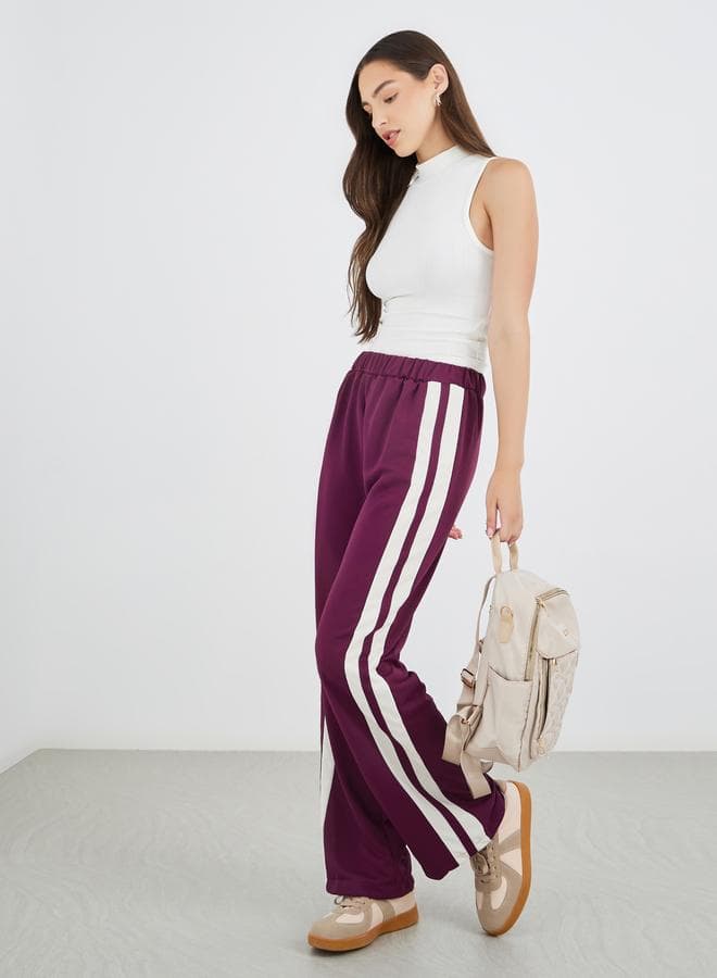 Red Side Stripe Loose Fit Joggers - Image 1