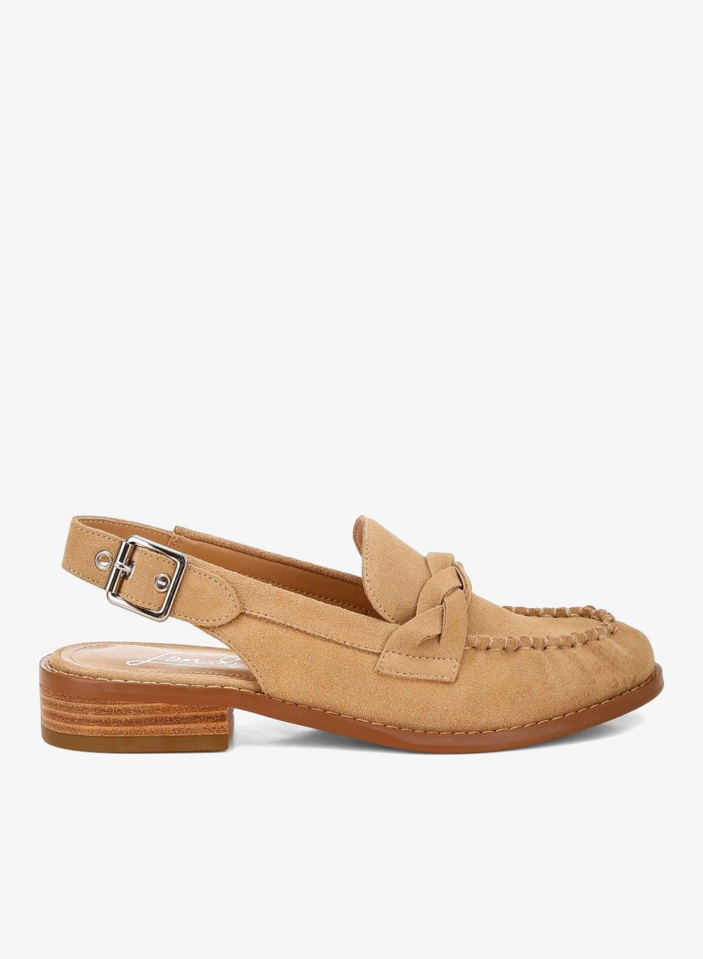 Sh4823 Beige Woven Slingback Loafers - Image 1