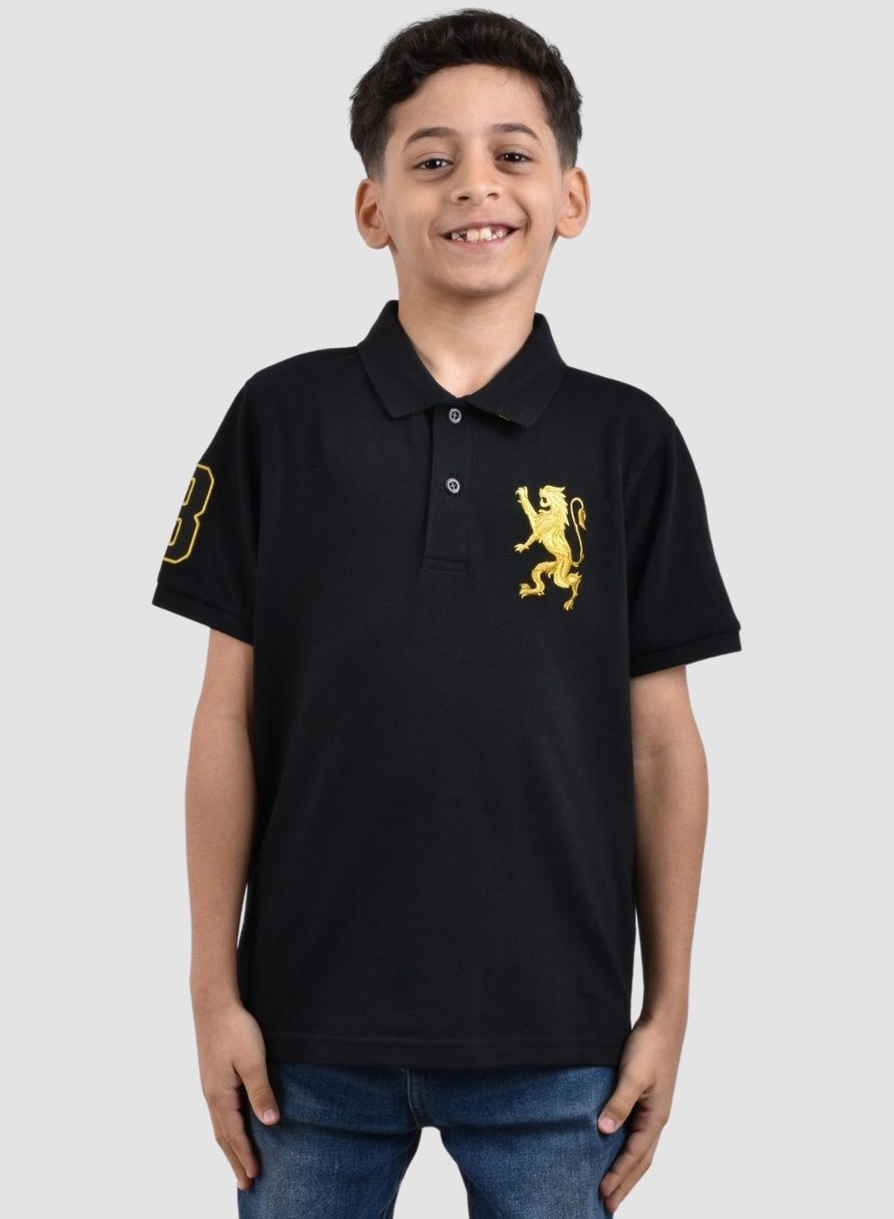 Junior Bold Embroidery Cotton Blend Polo Shirt - Image 1
