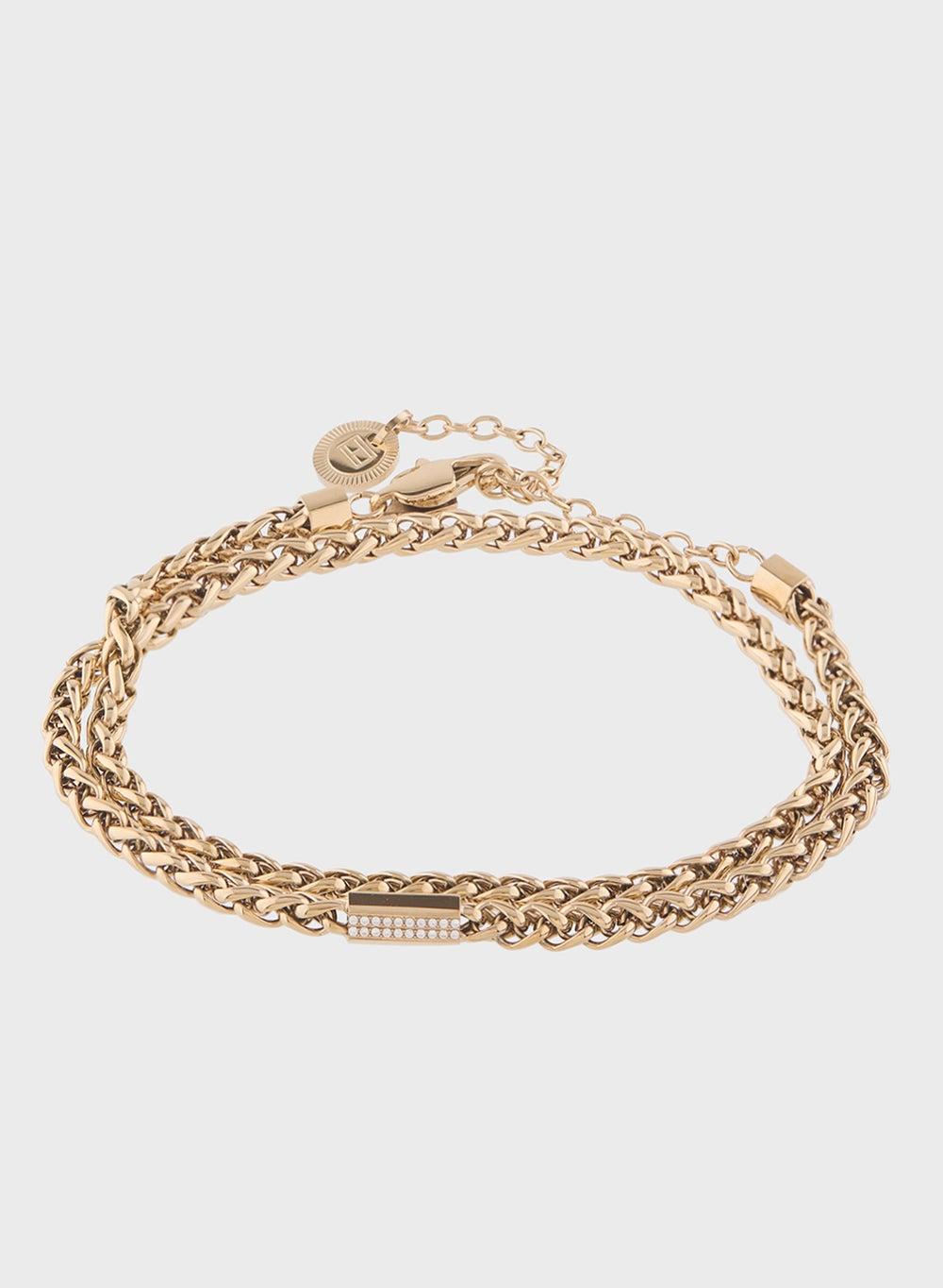 Ionic Plated Thin Gold Steel Bracelet 2780876 - Image 1