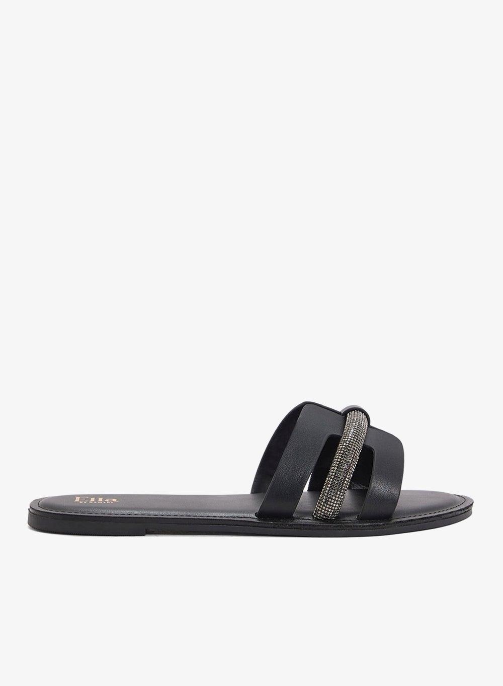 A533 B113 Black Minimalist Flat Slide Sandal - Image 1