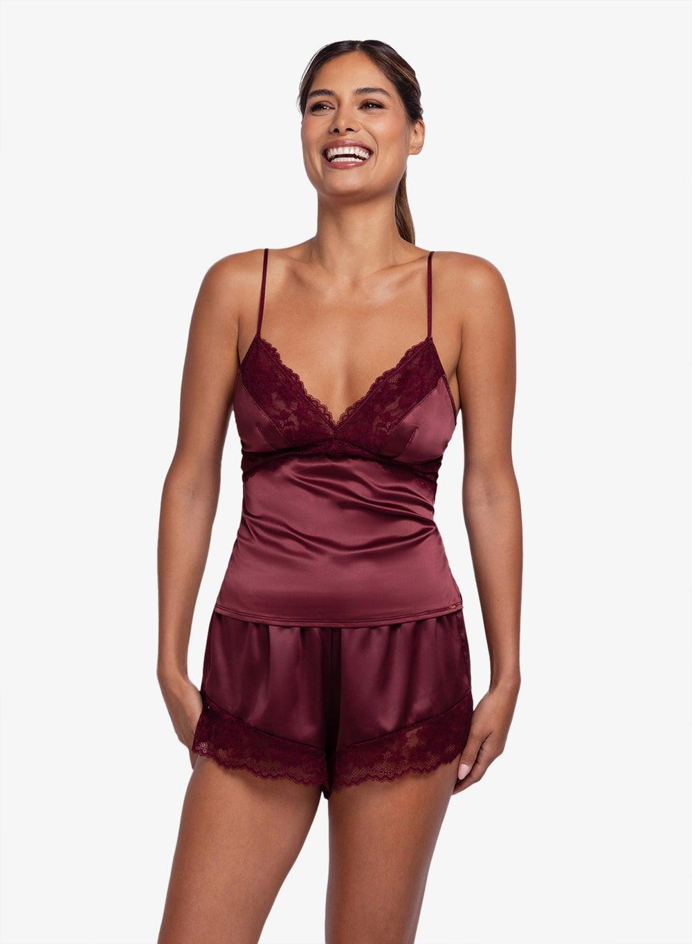 Red Satin Lace Camisole Fxca0021La182 - Image 1