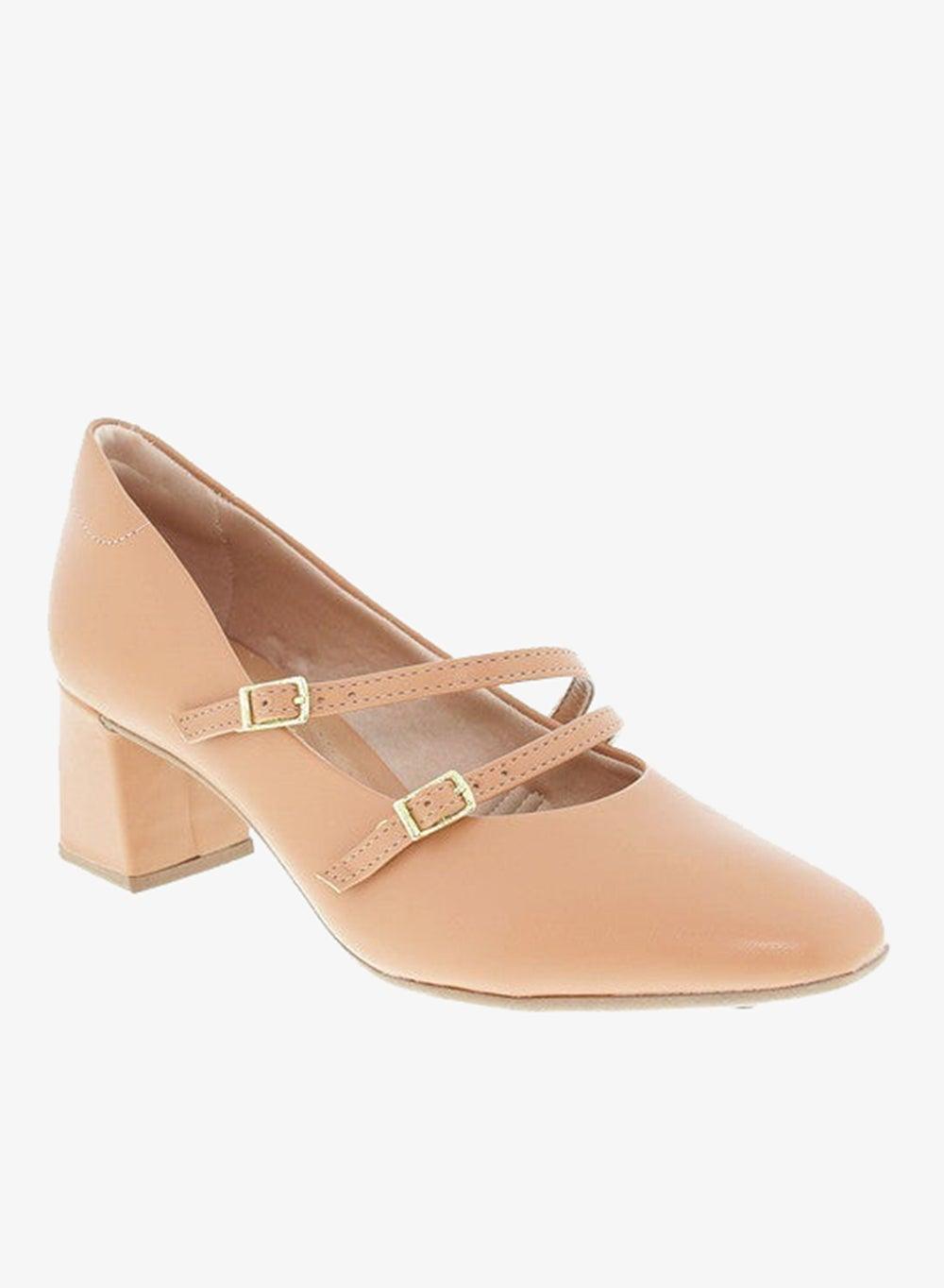 Nude Mid Heel Pumps – Classic Office Comfort Fit - Image 1