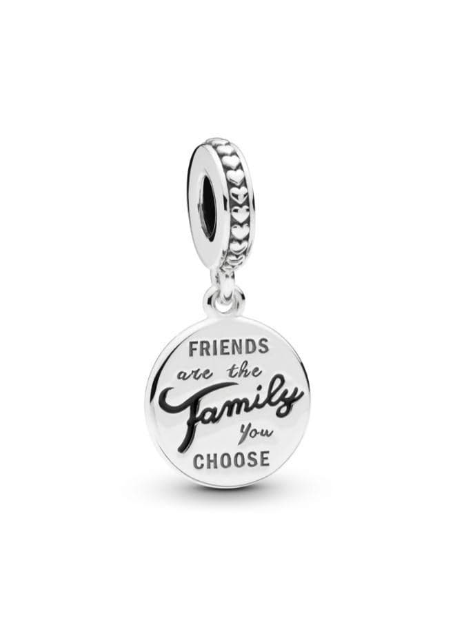 Friends Are Family Sterling Silver Engraved Charm - Image 1