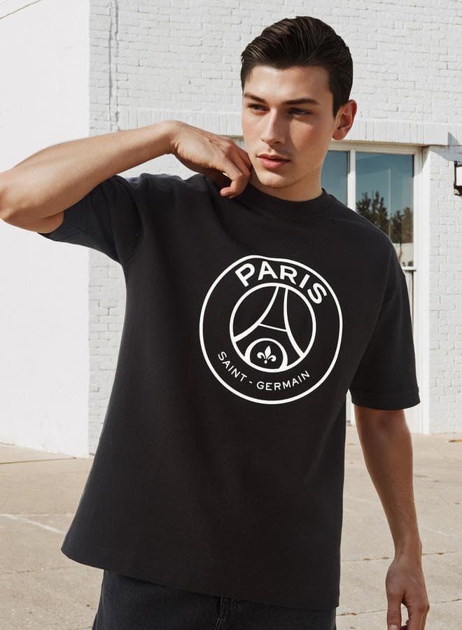 Paris Saint-Germain Black Boxy Fit T-Shirt - Image 1