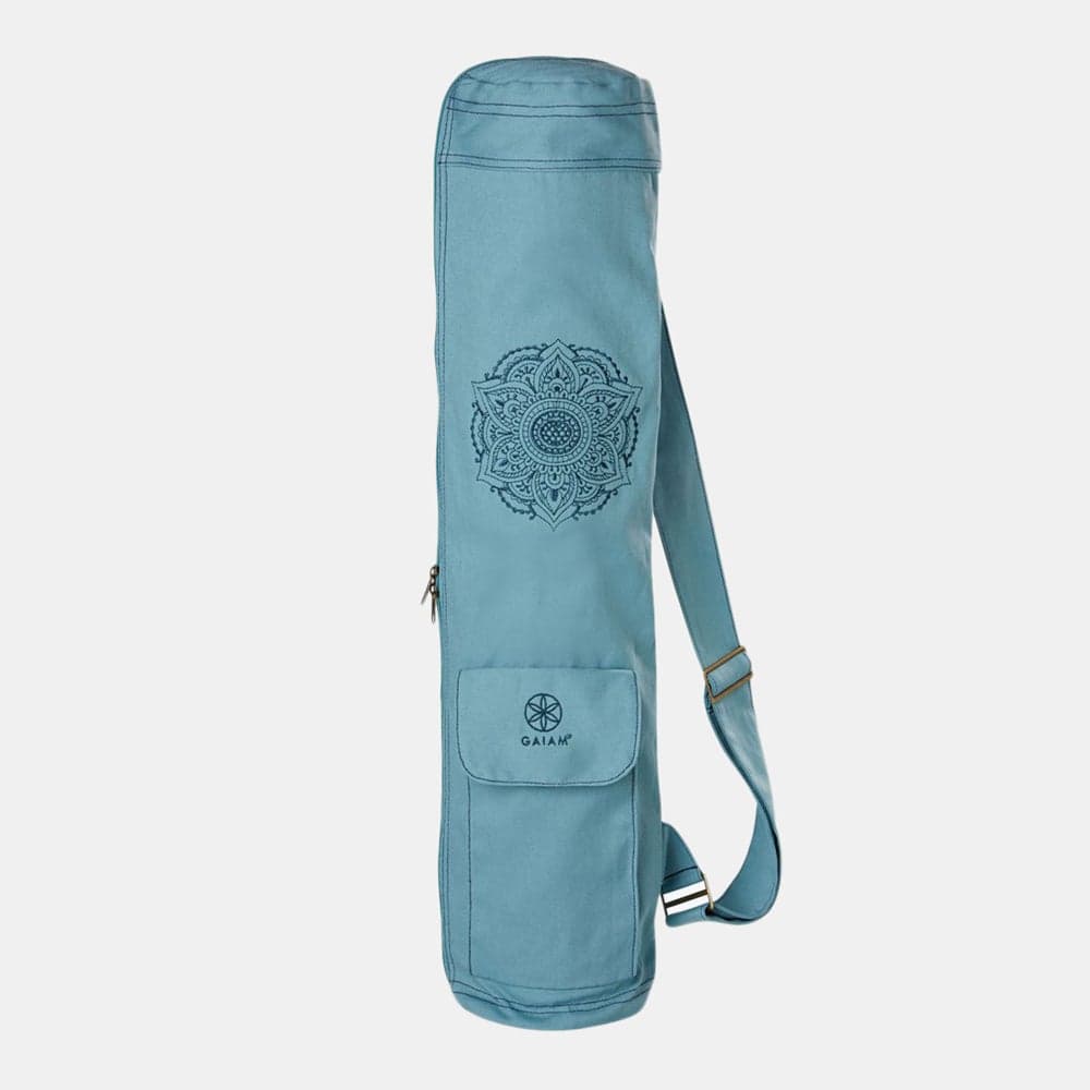 Niagara Embroidered Yoga Mat Bag 30x6 Cotton Blue - Image 1