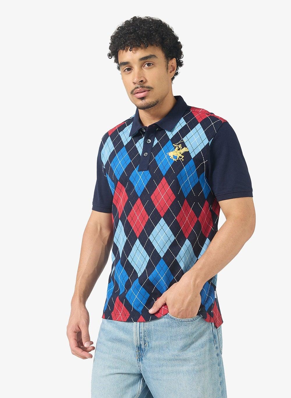 Argyle Printed Polo Bpm2530Am Classic Fit - Image 1