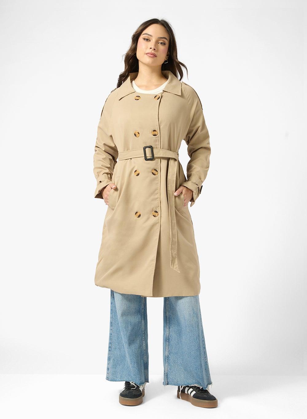 Oversize Woven Trench Coat Y250508177 - Image 1