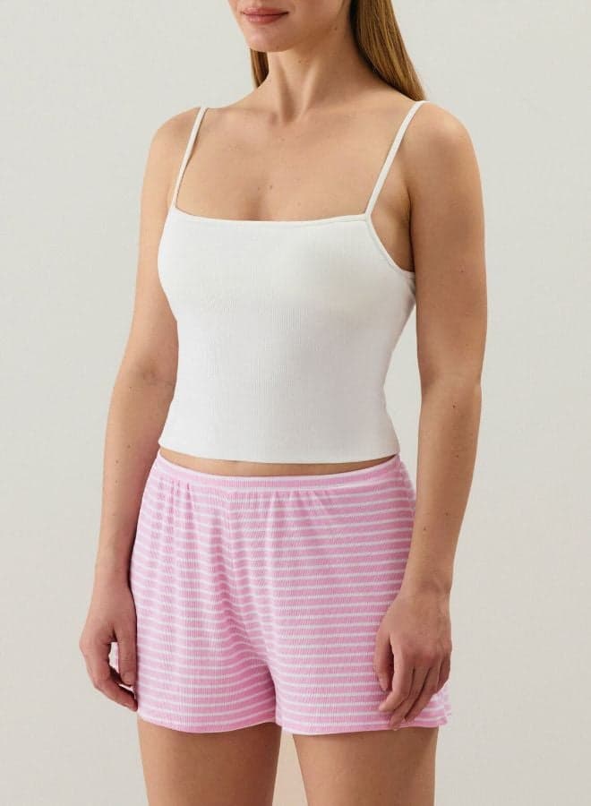 Printed Cotton Blend Jersey Shorts 655102801 - Image 1